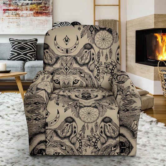 Indian Boho Wolf Recliner Slipcover-JORJUNE.COM