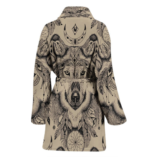 Indian Boho Wolf Women Bath Robe