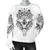 Indian Boho Wolf Women Crewneck Sweatshirt