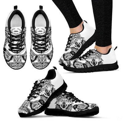 Indian Boho Wolf Women Sneakers