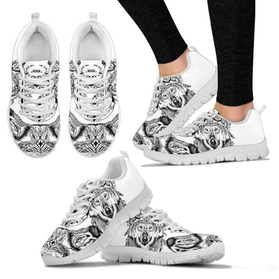 Indian Boho Wolf Women Sneakers