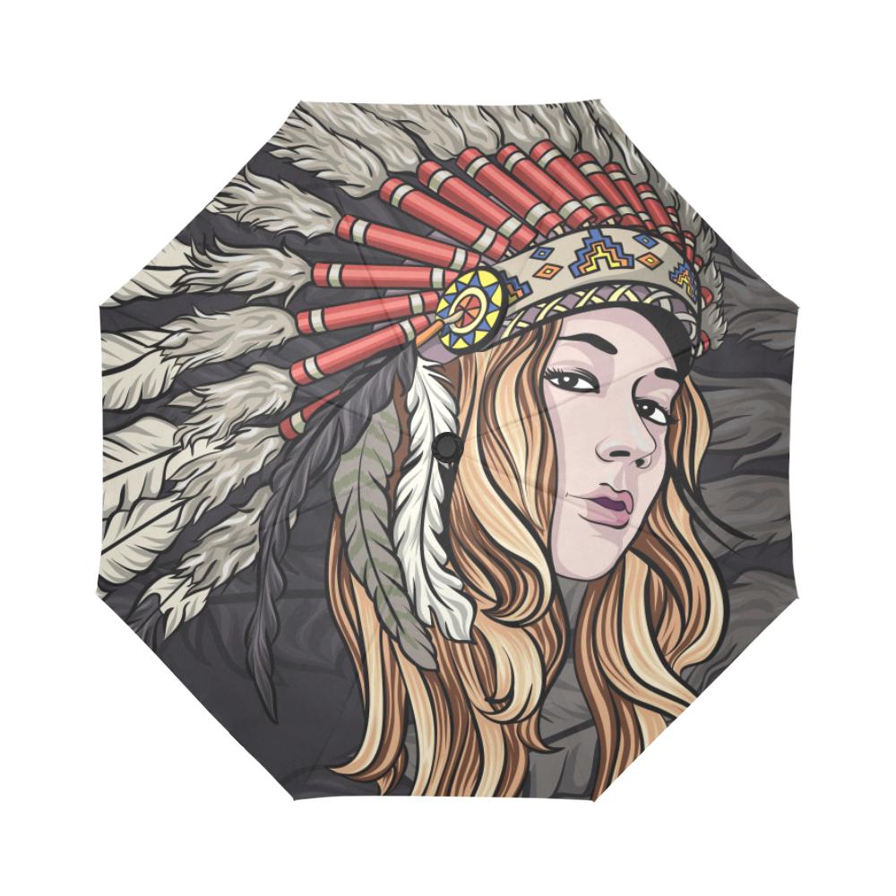 Indian girl Automatic Foldable Umbrella