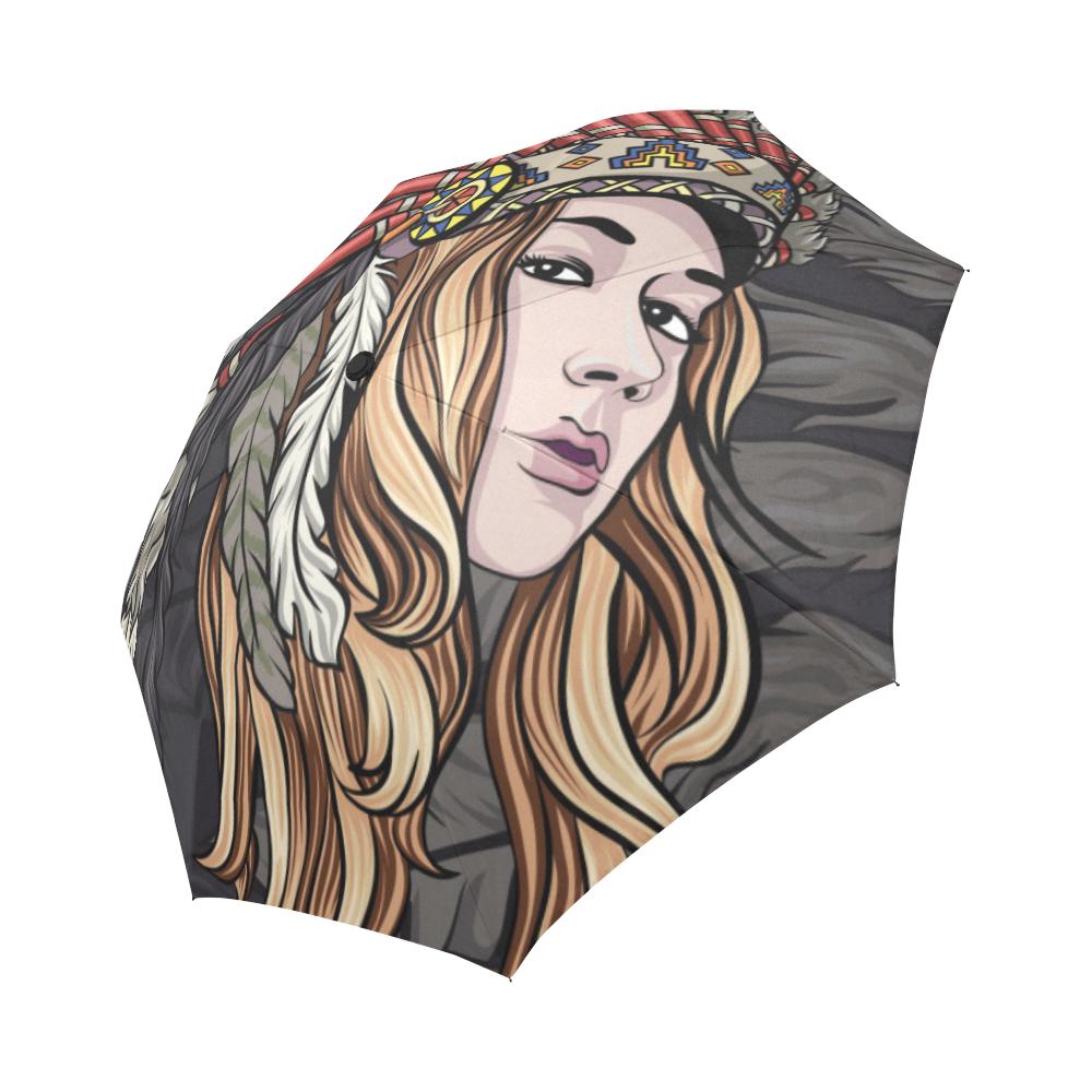 Indian girl Automatic Foldable Umbrella