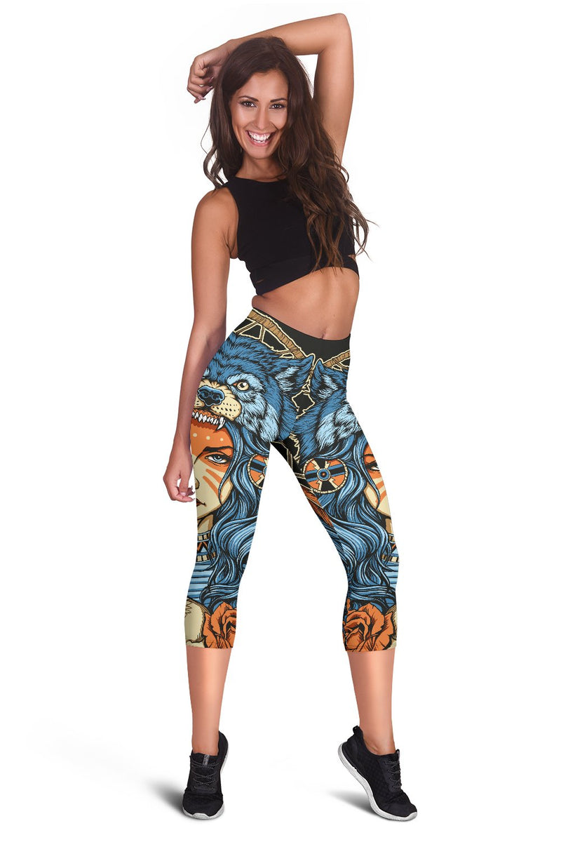 Indian Girl Wolf Women Capris