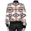 Indian Navajo Art Themed Design Print Women Casual Bomber Jacket