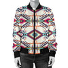 Indian Navajo Art Themed Design Print Women Casual Bomber Jacket