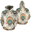 Indian Skull Pattern All Over Print Hoodie