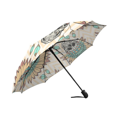 Indian Skull Pattern Automatic Foldable Umbrella