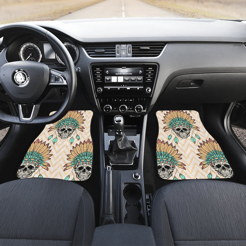 Indian Skull Pattern Car Floor Mats