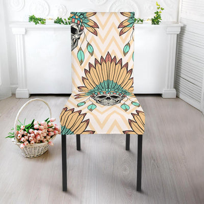 Indian Skull Pattern Dining Chair Slipcover-JORJUNE.COM