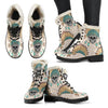 Indian Skull Pattern Faux Fur Leather Boots