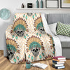 Indian Skull Pattern Fleece Blanket