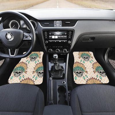 Indian Skull Pattern Front and Back Car Floor Mats