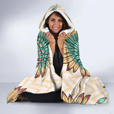 Indian Skull Pattern Hooded Blanket-JORJUNE.COM