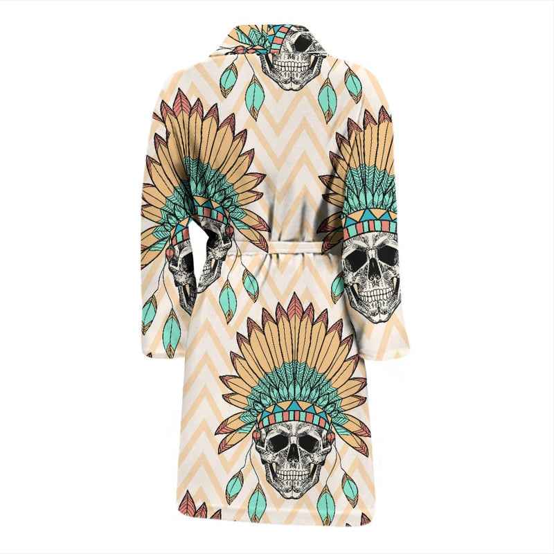 Indian Skull Pattern Men Bath Robe