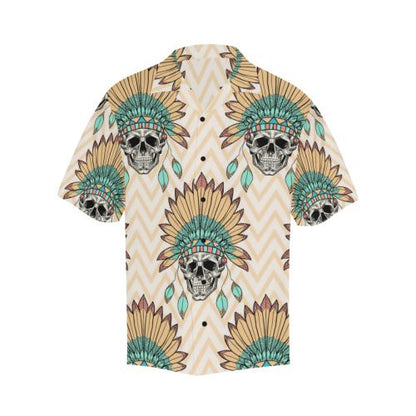 Indian Skull Pattern Men Hawaiian Shirt
