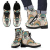 Indian Skull Pattern Men Leather Boots