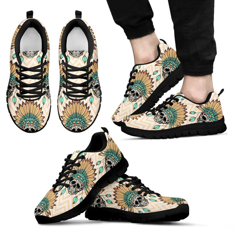 Indian Skull Pattern Men Sneakers