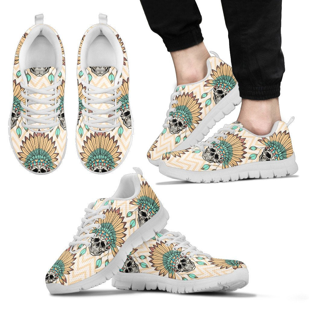 Indian Skull Pattern Men Sneakers