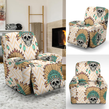 Indian Skull Pattern Recliner Slipcover-JORJUNE.COM