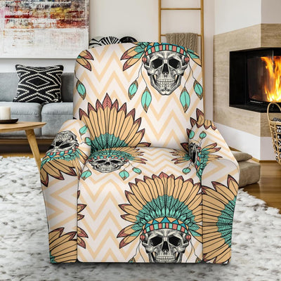 Indian Skull Pattern Recliner Slipcover-JORJUNE.COM