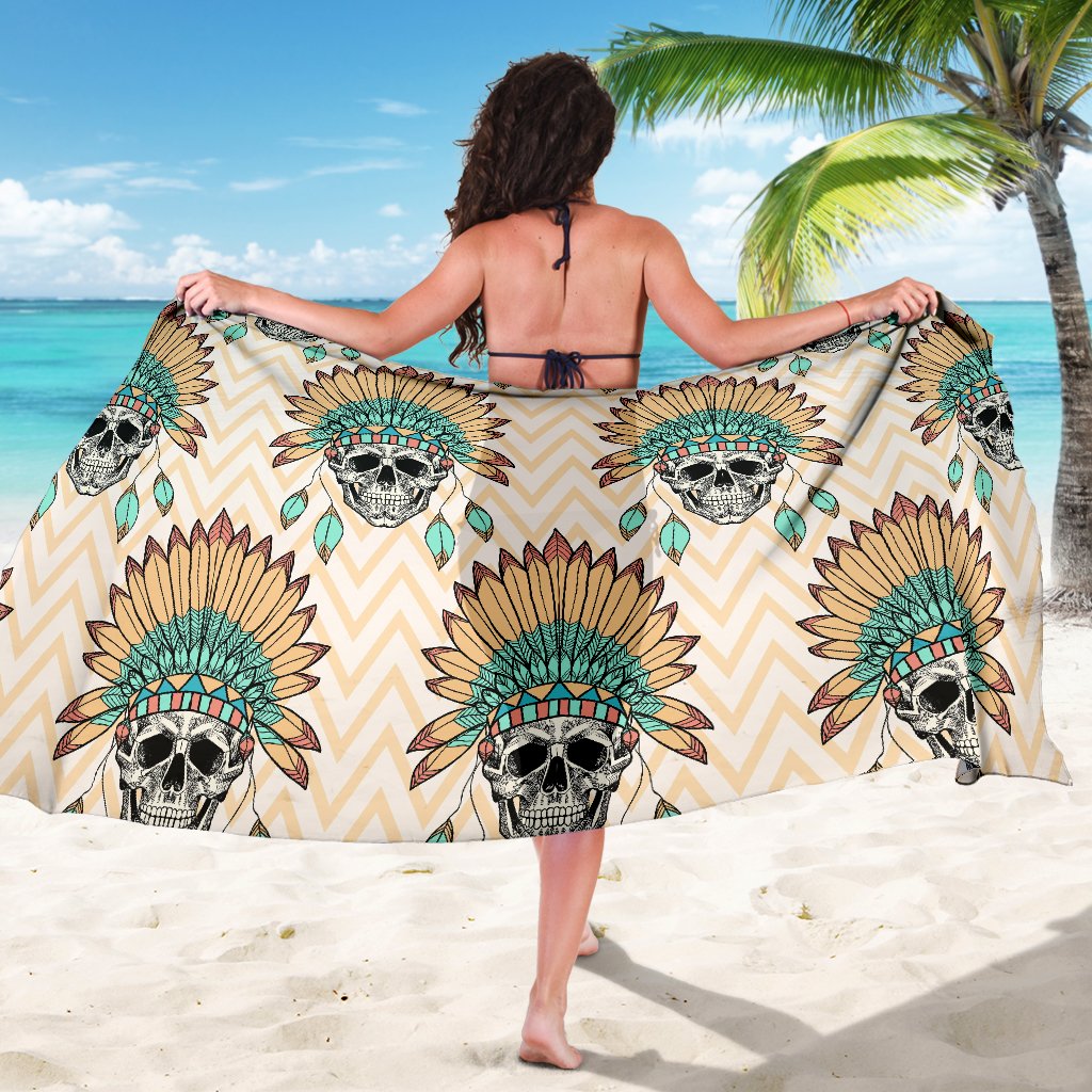 Indian Skull Pattern Sarong Pareo Wrap