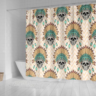 Indian Skull Pattern Shower Curtain
