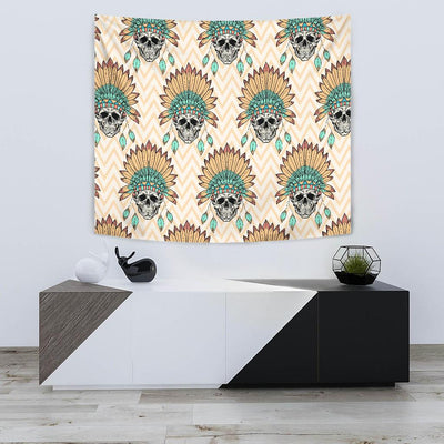 Indian Skull Pattern Tapestry