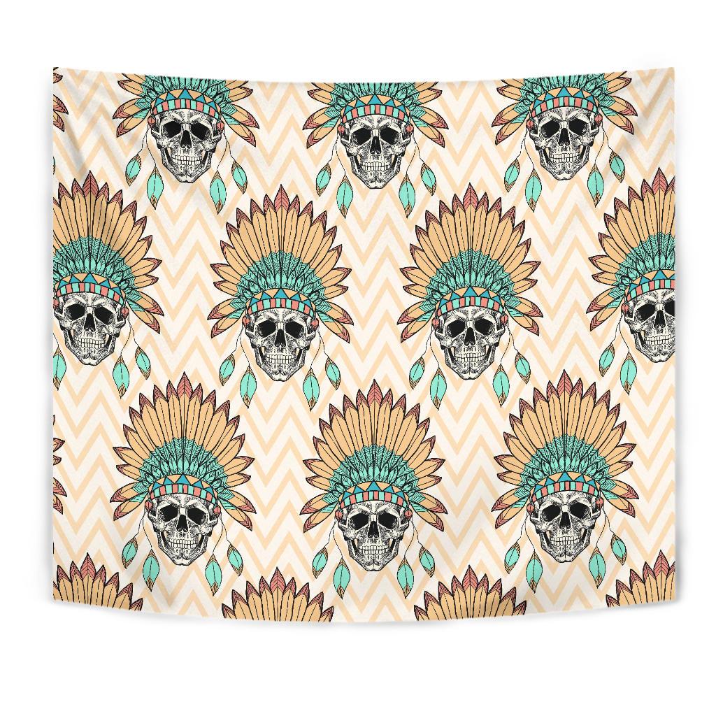 Indian Skull Pattern Tapestry