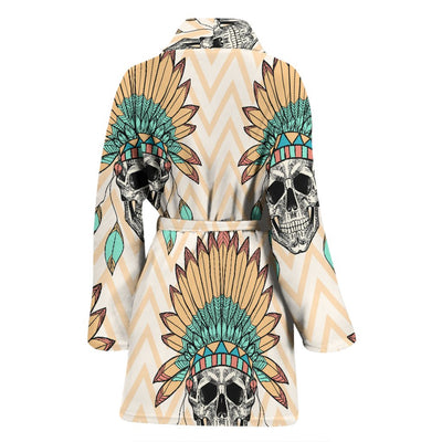 Indian Skull Pattern Women Bath Robe