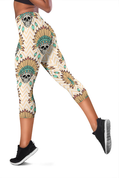 Indian Skull Pattern Women Capris