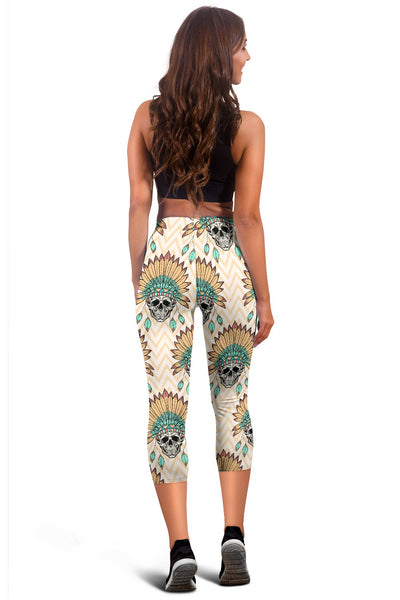 Indian Skull Pattern Women Capris