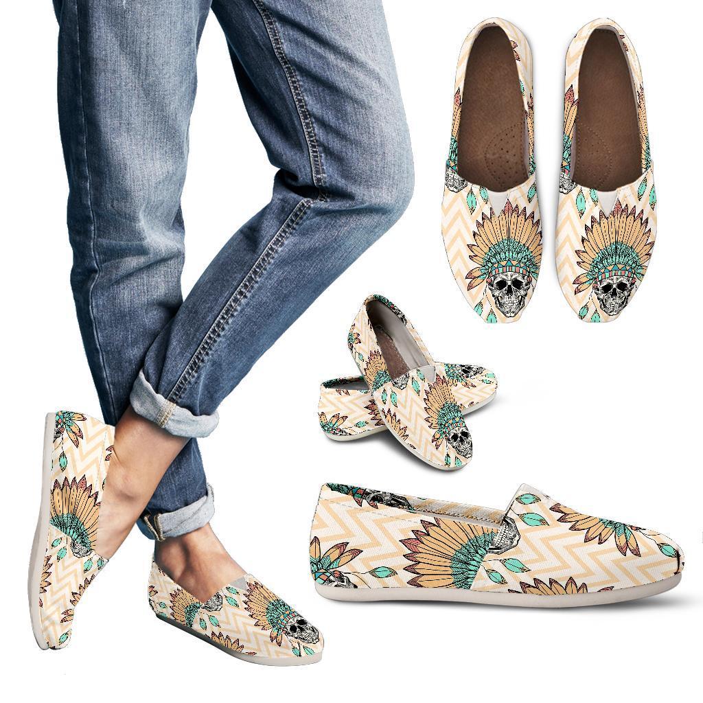 Indian Skull Pattern Women Casual Shoes-JorJune.com