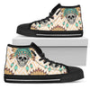 Indian Skull Pattern Women High Top Shoes