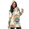 Indian Skull Pattern Women Hoodie Dress