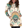 Indian Skull Pattern Women Hoodie Dress