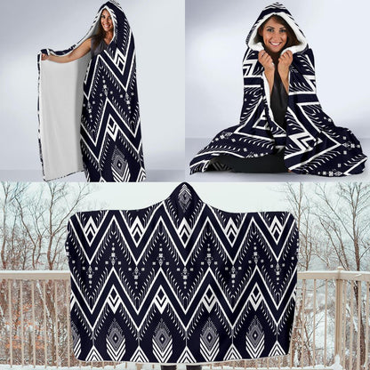 Indians Tribal Aztec Hooded Blanket-JORJUNE.COM