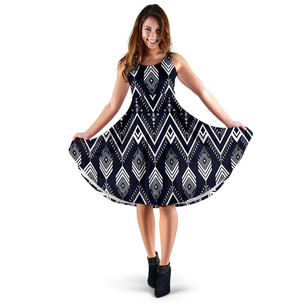 Indians Tribal Aztec Sleeveless Mini Dress