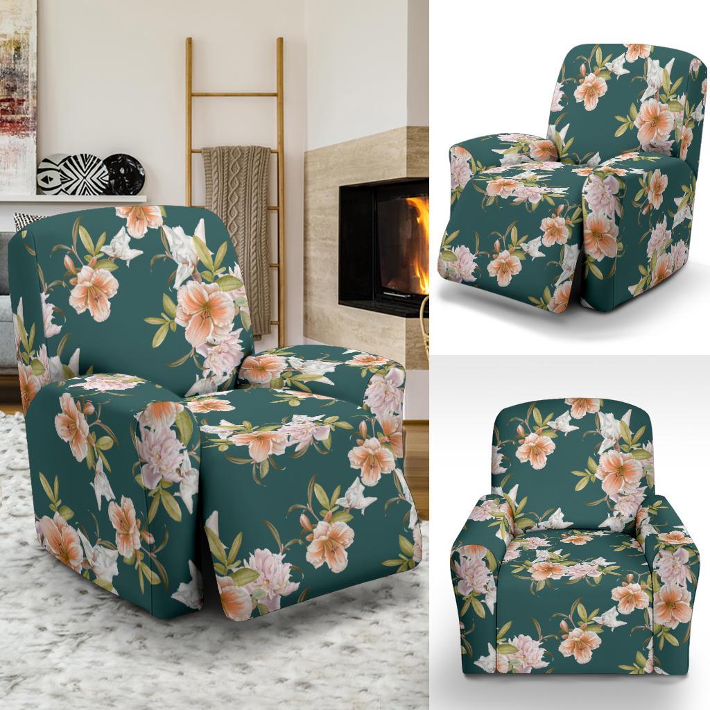 Iris Pattern Print Design IR01 Recliner Slipcover-JORJUNE.COM