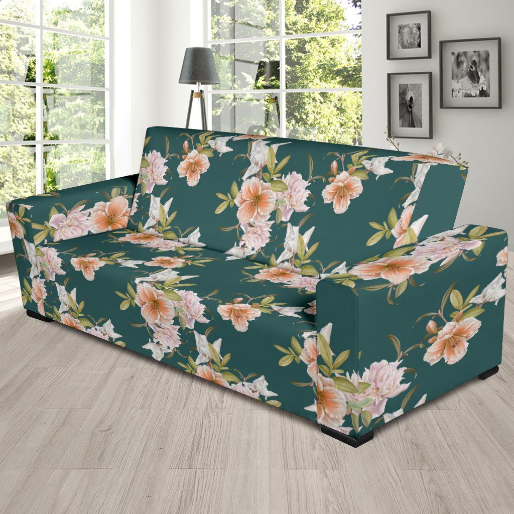 Iris Pattern Print Design IR01 Sofa Slipcover-JORJUNE.COM