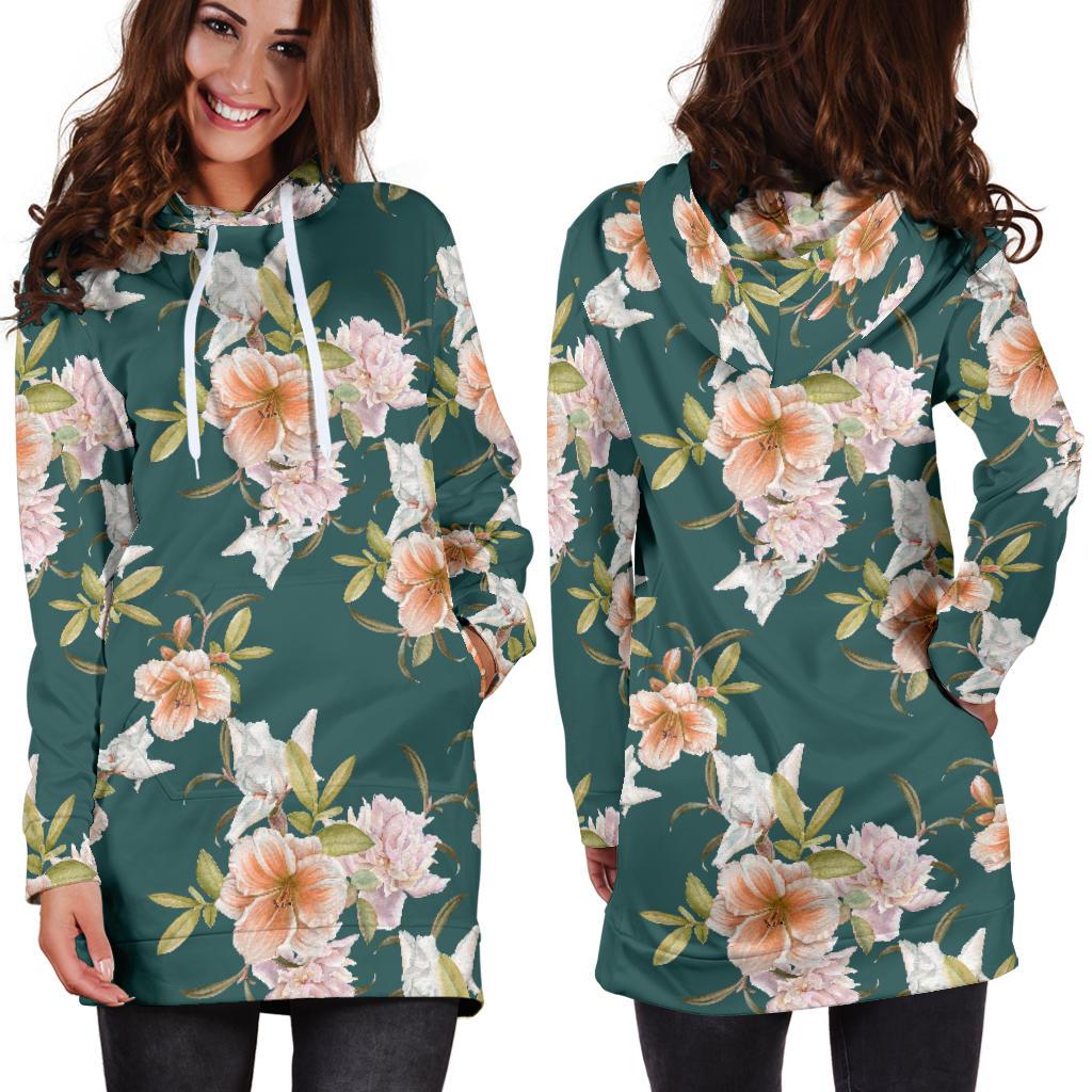 Iris Pattern Print Design IR01 Women Hoodie Dress