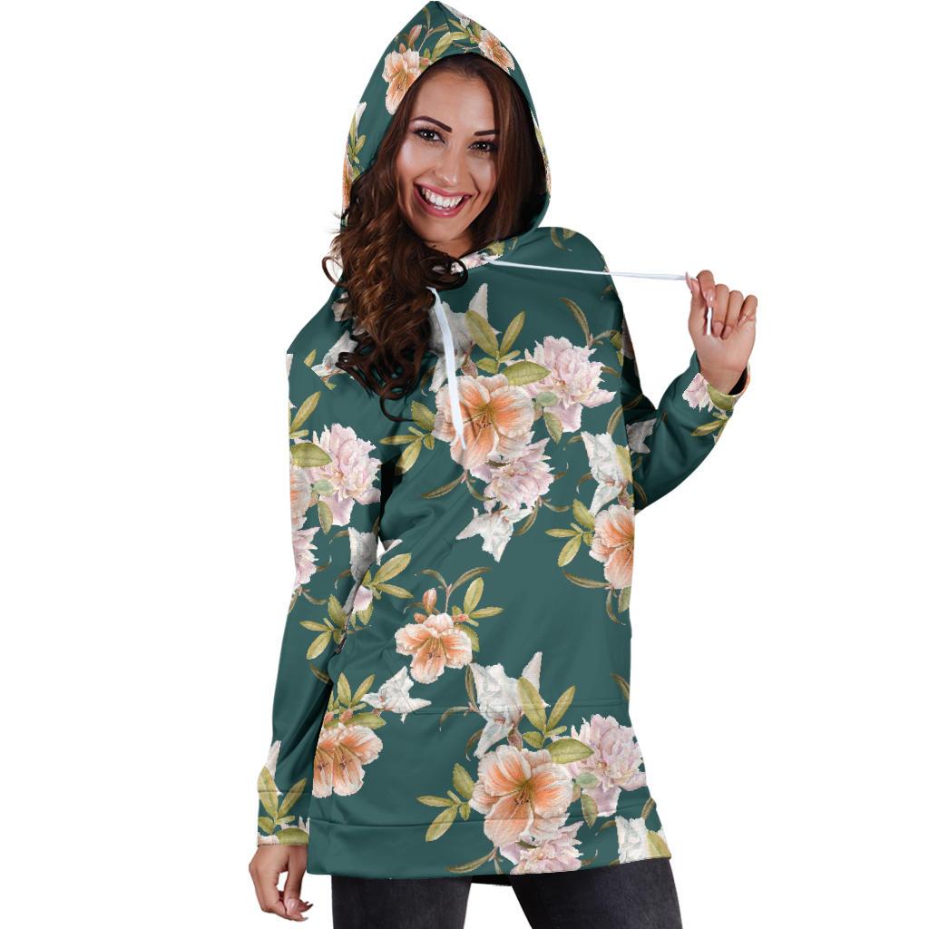 Iris Pattern Print Design IR01 Women Hoodie Dress