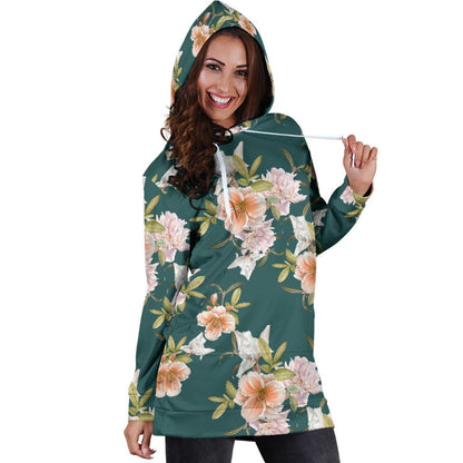 Iris Pattern Print Design IR01 Women Hoodie Dress