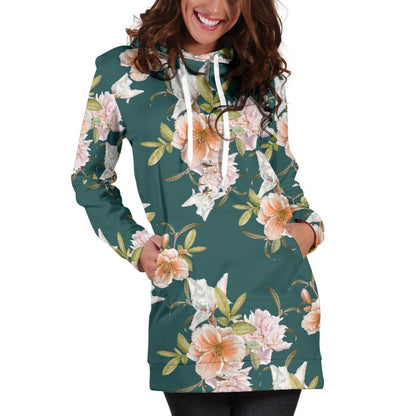 Iris Pattern Print Design IR01 Women Hoodie Dress