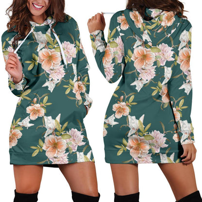 Iris Pattern Print Design IR01 Women Hoodie Dress
