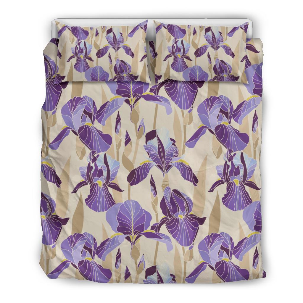 Iris Pattern Print Design IR02 Duvet Cover Bedding Set-JORJUNE.COM