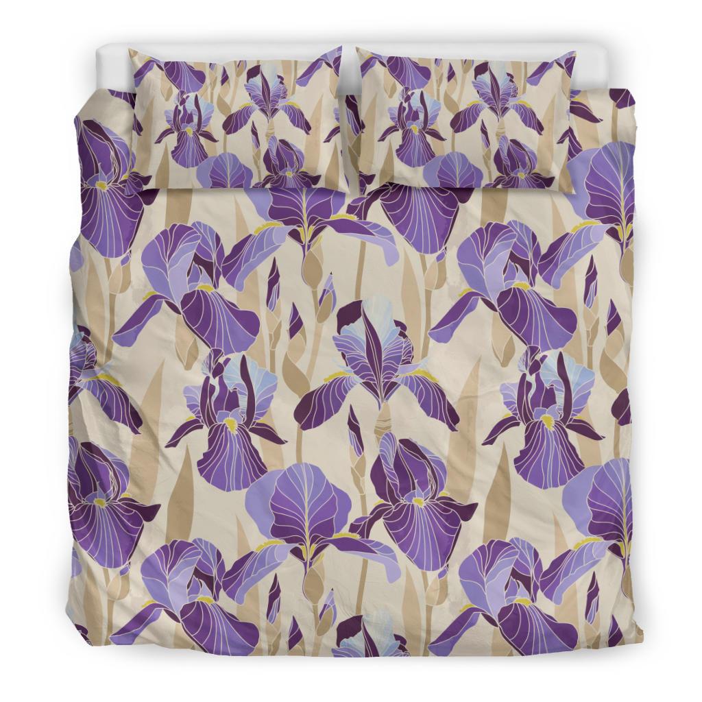 Iris Pattern Print Design IR02 Duvet Cover Bedding Set-JORJUNE.COM