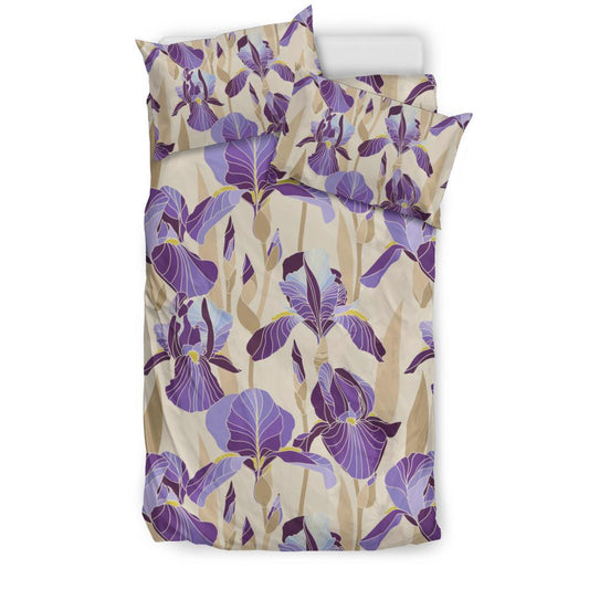 Iris Pattern Print Design IR02 Duvet Cover Bedding Set-JORJUNE.COM