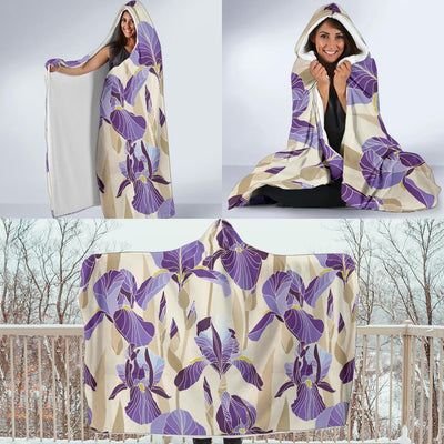 Iris Pattern Print Design IR02 Hooded Blanket-JORJUNE.COM