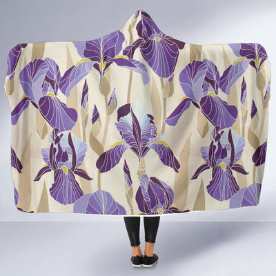 Iris Pattern Print Design IR02 Hooded Blanket-JORJUNE.COM